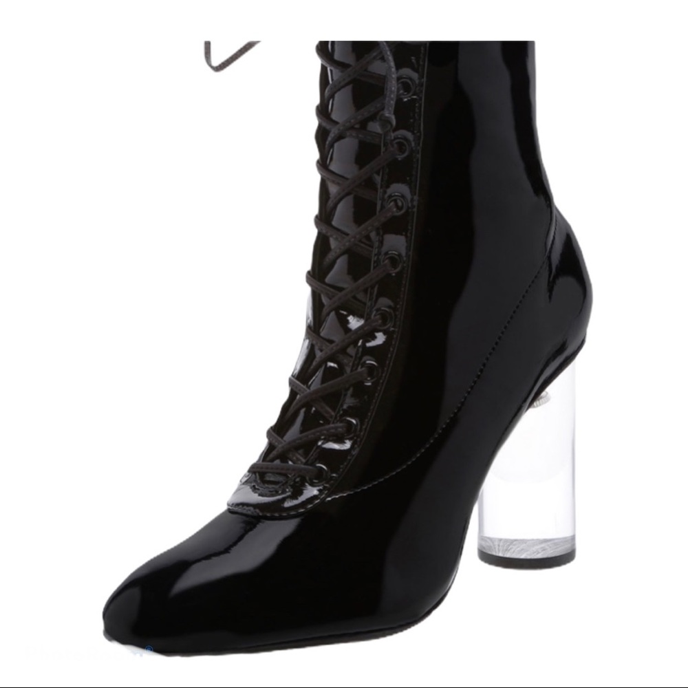 SCHUTZ Sz 8 Stretch Patent Laced Bootie